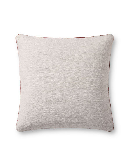 Elara PMH0070 White/Chestnut 22" Pillow
