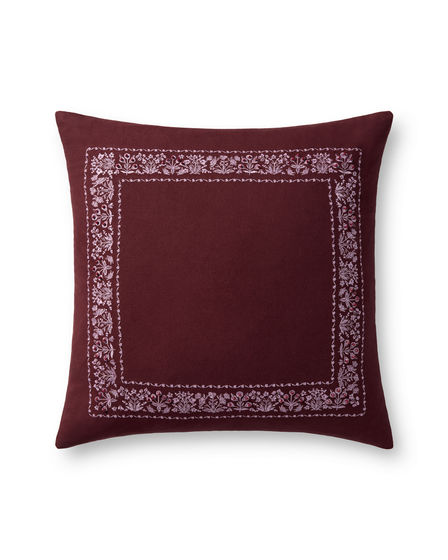 Estee Border PRP0062 Burgundy 22" Pillow