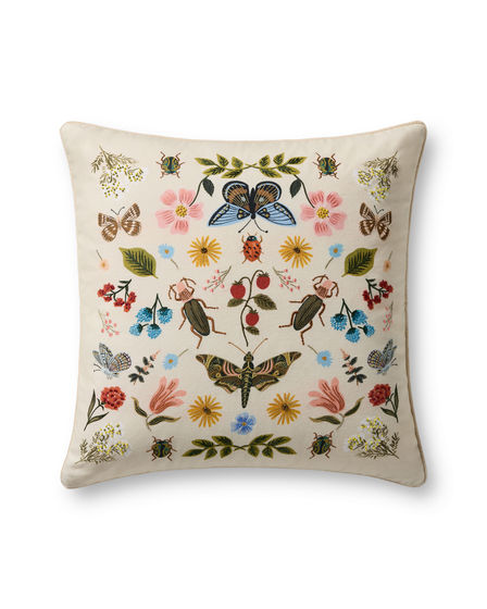 Curio Garden PRP0068 White/Multi 22" Pillow