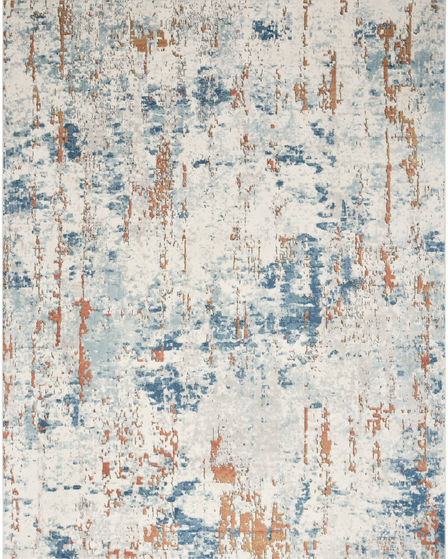 Quarry QUA01 Beige Blue Rust Area Rug
