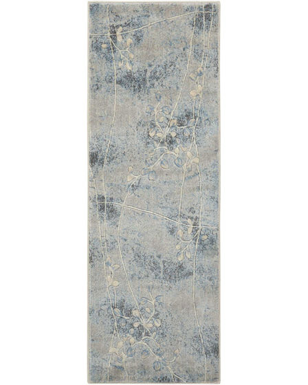 Somerset ST74 Silver/Blue 2'3"x10' Runner Rug