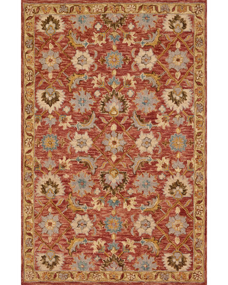 Victoria VK-09 Terracotta/Gold Area Rug