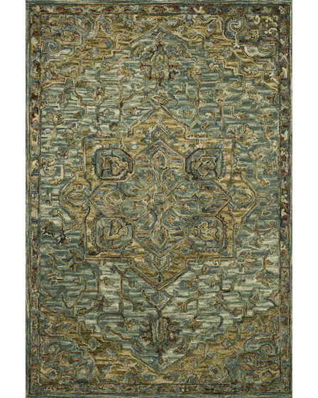 Victoria VK-20 Dark Green/Tobacco Area Rug