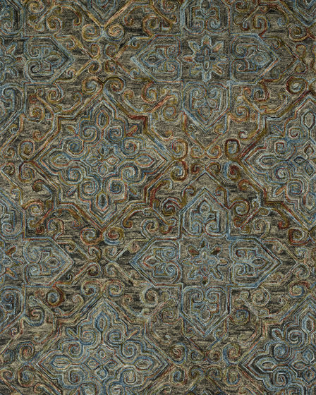 Victoria VK-21 Charcoal/Multi Area Rug