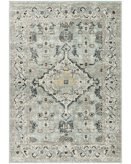 Washable Decor WSD12 Blue Taupe Area Rug