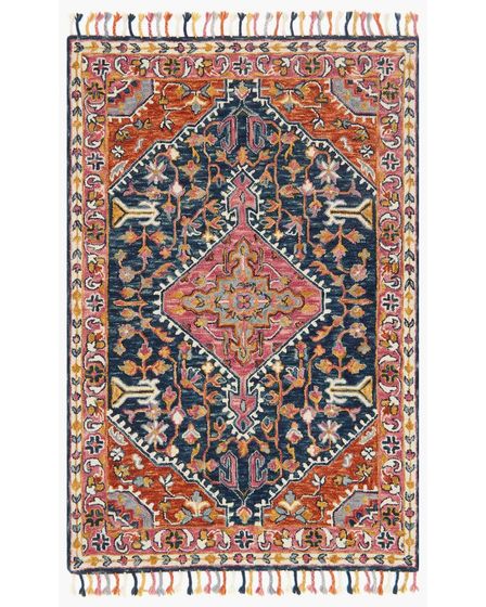 Zharah ZR-01 Navy/Multi Area Rug