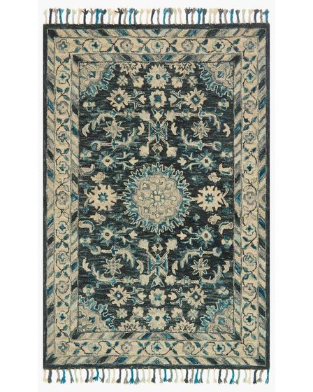 Zharah ZR-02 Teal/Grey Area Rug