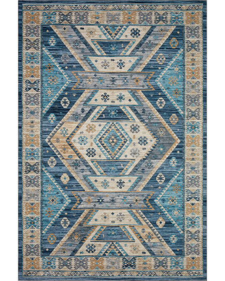 Zion ZIO-02 Ocean/Gold Area Rug