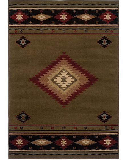 Hudson 87j Green/Red Area Rug