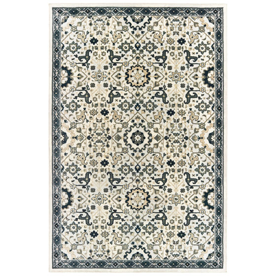 Bowen 73j Ivory/Navy Area Rug