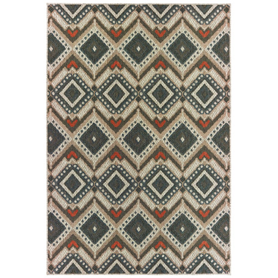Latitude 2x Grey/Orange Area Rug