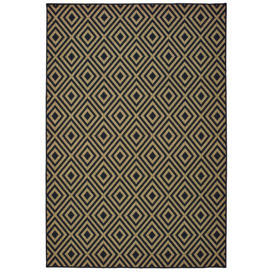 Marina 2335k Black/Tan Area Rug