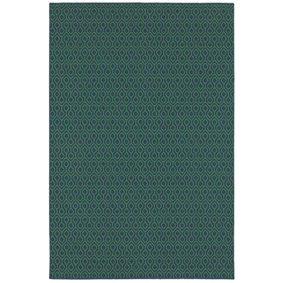 Meridian 1634q Navy/Green Area Rug