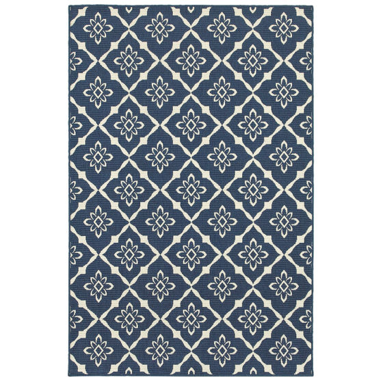 Meridian 5703b Navy/Ivory Area Rug