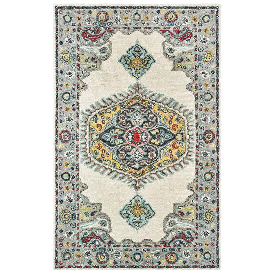 Zahra 75505 Ivory/Grey Area Rug